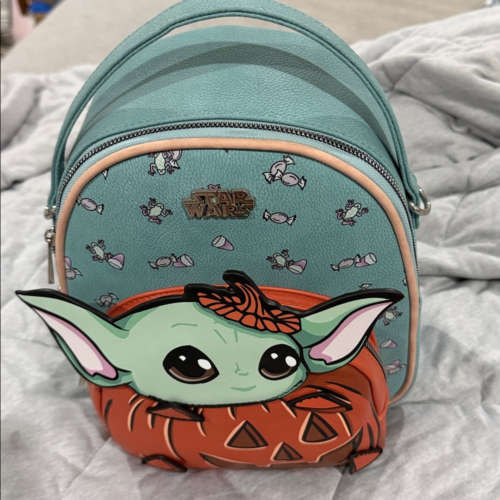 Star Wars Grogu Pumpkin Backpack - Teal and Orange